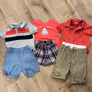 Janie and Jack Red, Gray, Blue, and Tan Kids Matching Sets